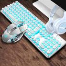 XINMENG 620 Punk Version Manipulator Feel Luminous Gaming Keyboard + Macro Programming Mouse + Headphones Set, Colour:Crystal White Blue Light  - 1