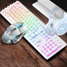 XINMENG 620 Punk Version Manipulator Feel Luminous Gaming Keyboard + Macro Programming Mouse + Headphones Set, Colour:Crystal White Mixed Light - 1