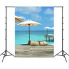 1.5m x 2.1m Simulation 3D Beach Seascape Coconut Tree Photo Photography Background Cloth(4555) - 1