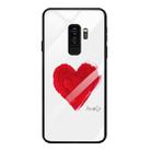 For Galaxy S9 Plus Mobile Phone Cover Glass Painted Soft Case Edge TPU Mobile Cover Case(Love) - 1