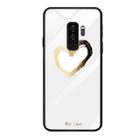 For Galaxy S9 Plus Mobile Phone Cover Glass Painted Soft Case Edge TPU Mobile Cover Case(White For Love) - 1