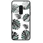 For Galaxy S9 Plus Mobile Phone Cover Glass Painted Soft Case Edge TPU Mobile Cover Case(Leaf) - 1