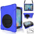 360 Degree Rotation Silicone Protective Cover with Holder and Hand Strap and Long Strap for iPad 2 / 3 / 4(Blue) - 1