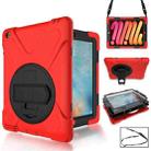 360 Degree Rotation Silicone Protective Cover with Holder and Hand Strap and Long Strap for iPad mini 4(Red) - 1