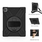 360 Degree Rotation Silicone + PC Case with Strap for iPad Pro 12.9 2018(Black) - 2