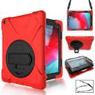 360 Degree Rotation Silicone Protective Cover with Holder and Hand Strap and Long Strap for iPad mini 5 (2019)(Red) - 1