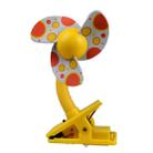 Baby Crib Stroller Fan Mini Portable Clip USBCharging Dormitory Office Small Electric Fan(Yellow) - 1