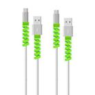 Spiral Style Silicone Data Cable Protective Cover Anti-wire Break Winder(Green) - 1