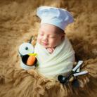 Flower 1  Newborn Babies Photography Clothing Chef Theme Set - 3