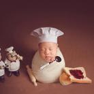 Flower 1  Newborn Babies Photography Clothing Chef Theme Set - 6
