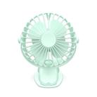 360 Degree -Round Rotation Mini Cooling Air Fan 4 Speed Adjustable Portable USB Rechargeable Desktop Clip Fan(Green) - 1