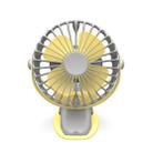 360 Degree -Round Rotation Mini Cooling Air Fan 4 Speed Adjustable Portable USB Rechargeable Desktop Clip Fan(Gray) - 1