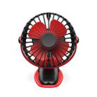 360 Degree -Round Rotation Mini Cooling Air Fan 4 Speed Adjustable Portable USB Rechargeable Desktop Clip Fan(Black) - 1