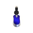 Mini Computer Mouse Retractable USB Cable Optical Ergonomic1600 DPI Portable Small Mice for Laptop(Blue) - 1