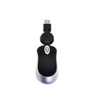 Mini Computer Mouse Retractable USB Cable Optical Ergonomic1600 DPI Portable Small Mice for Laptop(Black) - 1