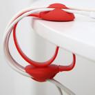 3 PCS Desktop Plug Wire Finishing Fixing Clip Winder Clip Cable Organizer(Red) - 1