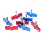 10PCS T-shaped Screw Multi-directional Adjustment Hand Screw Aluminum Alloy Handle Screw, Specification:M4(Red) - 6