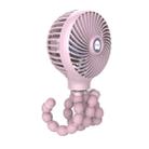 Octopus Deformed Cartoon Folding USB Rechargeable Mini Handheld Fan(Pink) - 1