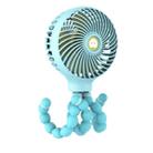 Octopus Deformed Cartoon Folding USB Rechargeable Mini Handheld Fan(Blue) - 1