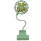 LED Night Light USB Rechargeable Desktop Clip Mute Small Fan(Green) - 1