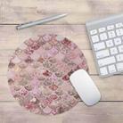 Watercolor Shiny Mermaid Scale Small Round Office Non-slip Mouse Pad, Size:20 × 20cm without Lock(Figure 1) - 1