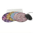 Watercolor Shiny Mermaid Scale Small Round Office Non-slip Mouse Pad, Size:20 × 20cm without Lock(Figure 1) - 5