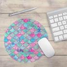 Watercolor Shiny Mermaid Scale Small Round Office Non-slip Mouse Pad, Size:20 × 20cm without Lock(Figure 2) - 1