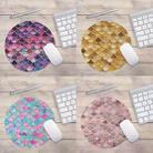 Watercolor Shiny Mermaid Scale Small Round Office Non-slip Mouse Pad, Size:20 × 20cm without Lock(Figure 4) - 6