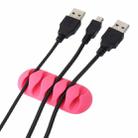 10 PCS Pasteable Five-hole TPR Wire Storage Organizer Data Cable Holder(Pink) - 5