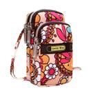 Lady's Printing Zipper Shoulder Bag Mini Wrist Purse Coin Purse(Sun Flower) - 1