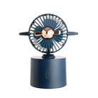 Creative Aircraft Shaking Head Fan Office Desktop USB Charging Mini Fan(Light Luxury Blue) - 1