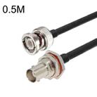 BNC Female With Waterproof Circle To BNC Male RG58 Coaxial Adapter Cable, Cable Length:0.5m - 1