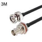 BNC Female With Waterproof Circle To BNC Male RG58 Coaxial Adapter Cable, Cable Length:3m - 1