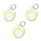 3PCS Tracking Anti-Lost Locator Silicone Apple Version Case For AirTag (Light Yellow) - 1