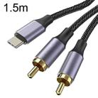 1.5m Gold Plated Type-C/USB-C Jack to 2 x RCA Male Stereo Audio Cable - 1