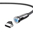 CC56 USB to Type-C / USB-C Magnetic Interface Dust Plug Rotating Data Charging Cable, Cbale Length: 2m(Black) - 1