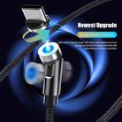 CC56 8 Pin + Type-C/USB-C + Micro USB Magnetic Interface Dust Plug Rotating Data Charging Cable, Cbale Length: 2m(Black) - 3