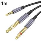 1m Gold Plated 3.5mm Jack to 2 x 6.35mm Male Stereo Audio Cable - 1
