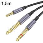 1.5m Gold Plated 3.5mm Jack to 2 x 6.35mm Male Stereo Audio Cable - 1