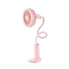 Portable USB Fan Flexible with LED Light 2 Speed Adjustable Cooler Mini Fan Handy Small Desk Desktop USB Cooling Fan(Pink) - 1