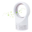 Bladeless Mini Fan Round Desktop Leafless Fan Air Cooling Fan Air Cooler, Style:UK Plug(White) - 1