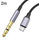 2m Gold Plated Type-C/USB-C Jack to 6.35mm Male Stereo Audio Cable - 1