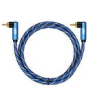 EMK Dual 90-Degree Male To Male Nylon Braided Audio Cable, Cable Length:5m(Blue) - 1