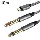 10m Gold Plated Type-C/USB-C Jack to 2 x 6.35mm Male Stereo Audio Cable - 1