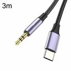 3m Gold Plated Type-C/USB-C Jack To 3.5mm Male Stereo Audio Cable - 1