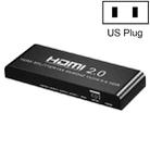 HW-204 HDMI 2.0 1 into 4 High-Definition Video Distributor, Style:US Plug(Black) - 1