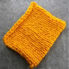 50x50cm New Born Baby Knitted Wool Blanket Newborn Photography Props Chunky Knit Blanket Basket Filler(Yellow) - 1