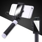 Mini Stainless Steel Folding Remote Control Selfie Stick with Rearview Mirror(Black) - 1