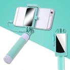Mini Stainless Steel Folding Remote Control Selfie Stick with Rearview Mirror(Green) - 1