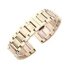 21mm Steel Bracelet Butterfly Buckle Five Beads Unisex Stainless Steel Solid Watch Strap, Color:Rose Gold - 1